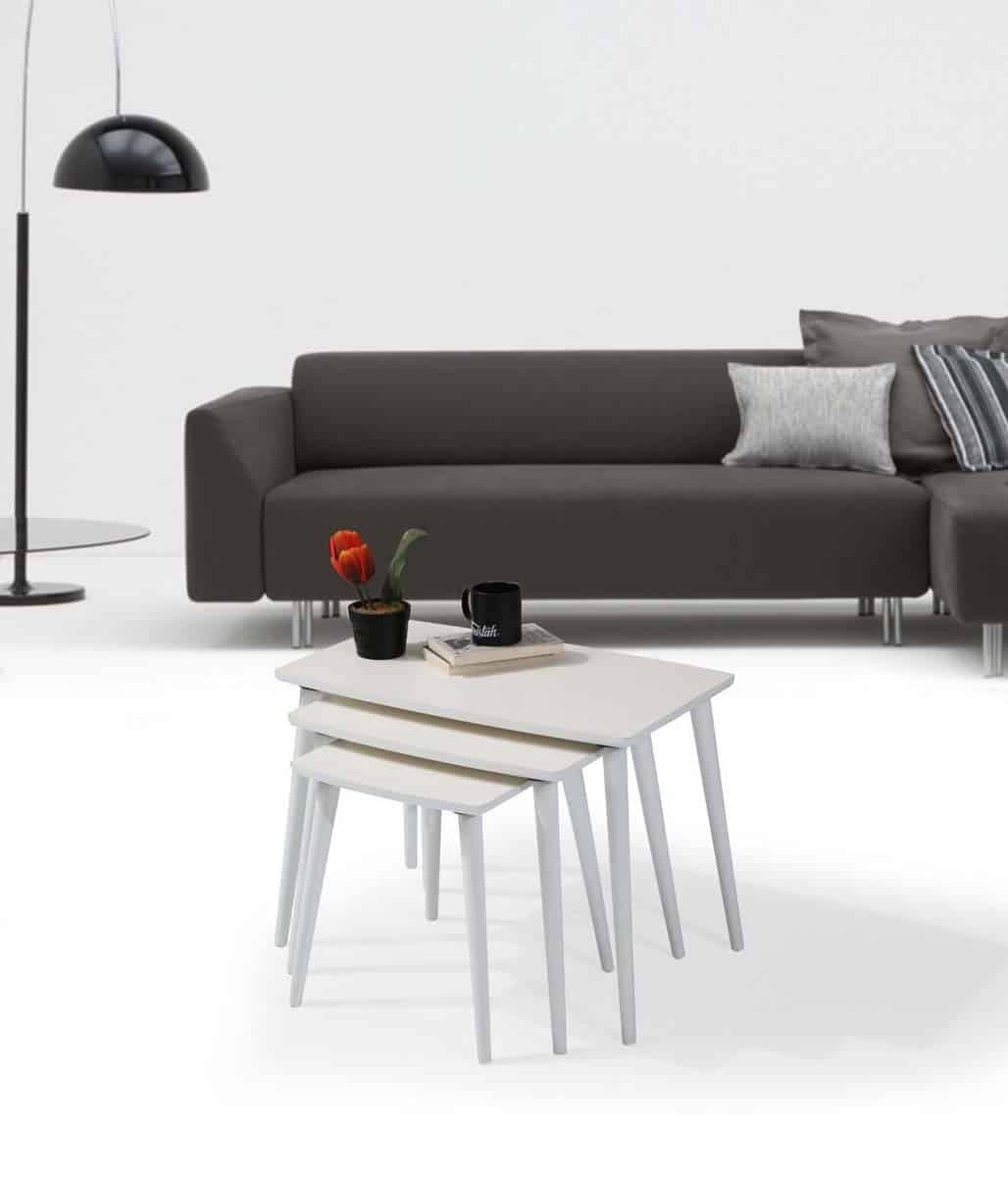 Ekol Table basse gigognes (blanc)