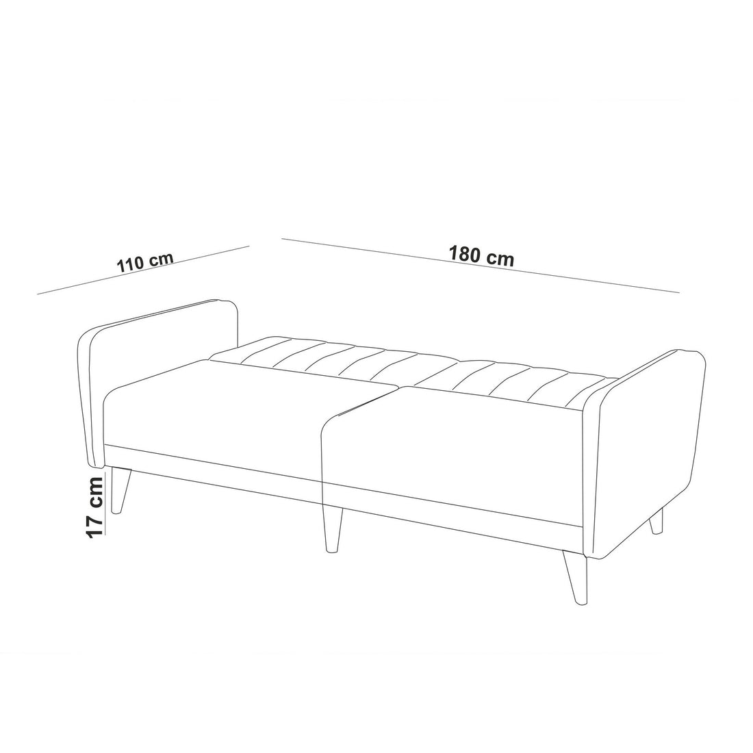 Ensemble canapé convertible 2 places et fauteuil Ikaria Tissu
