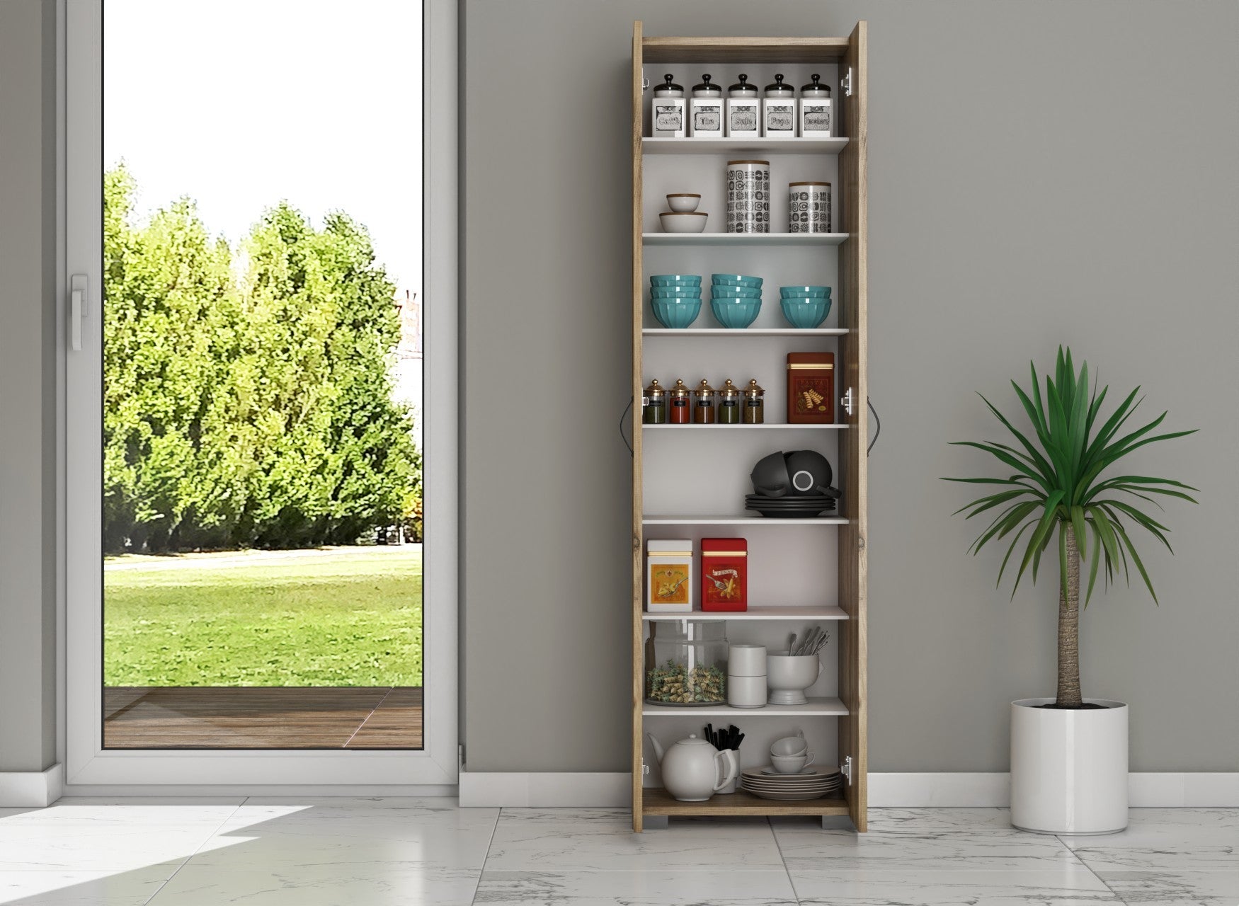 Armoire à plusieurs usage 2 Kapak 8 Raf - Atlantic Pine