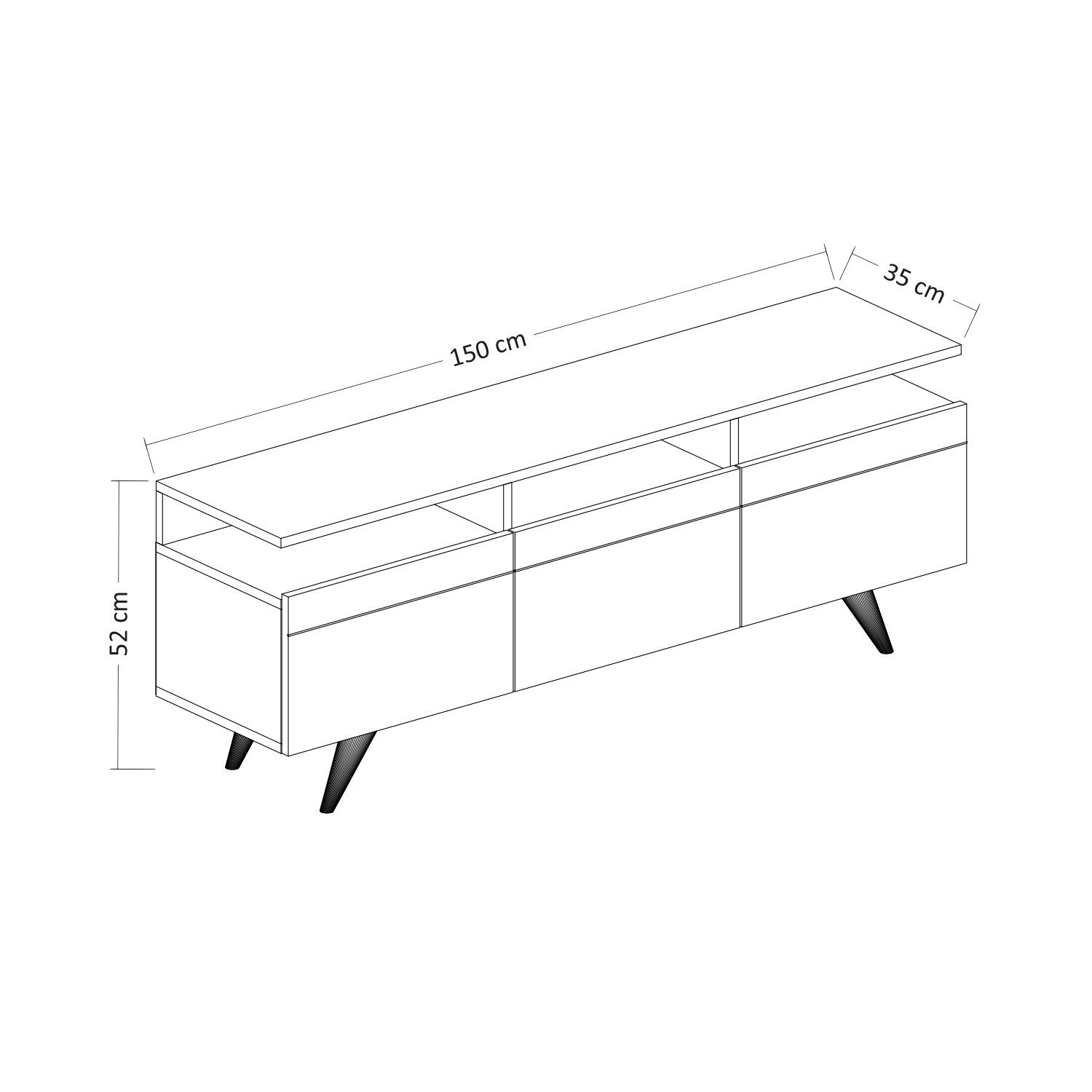 Meuble TV Berlin 150 - Anthracite