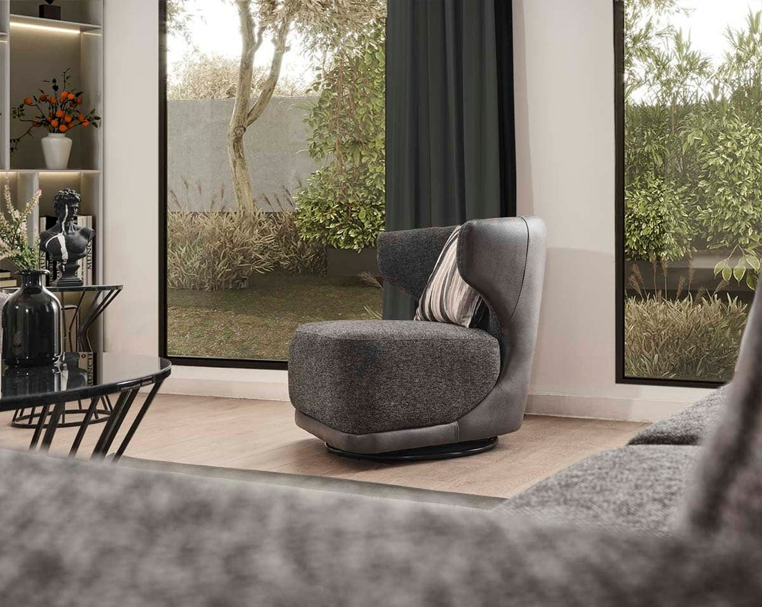 Oslo Fauteuil Bergère gris foncé