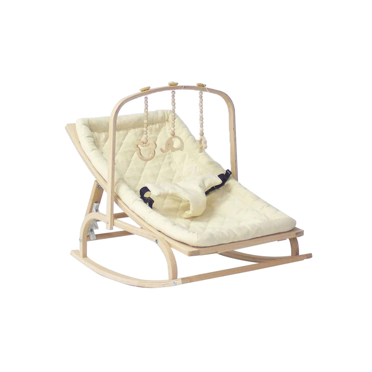 Transat bébé bois ajustable + Avec 3 jouet en bois