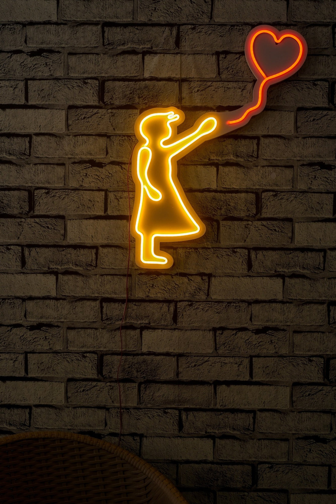 Éclairage LED en plastique décoratif Balloon Girl - Yellow