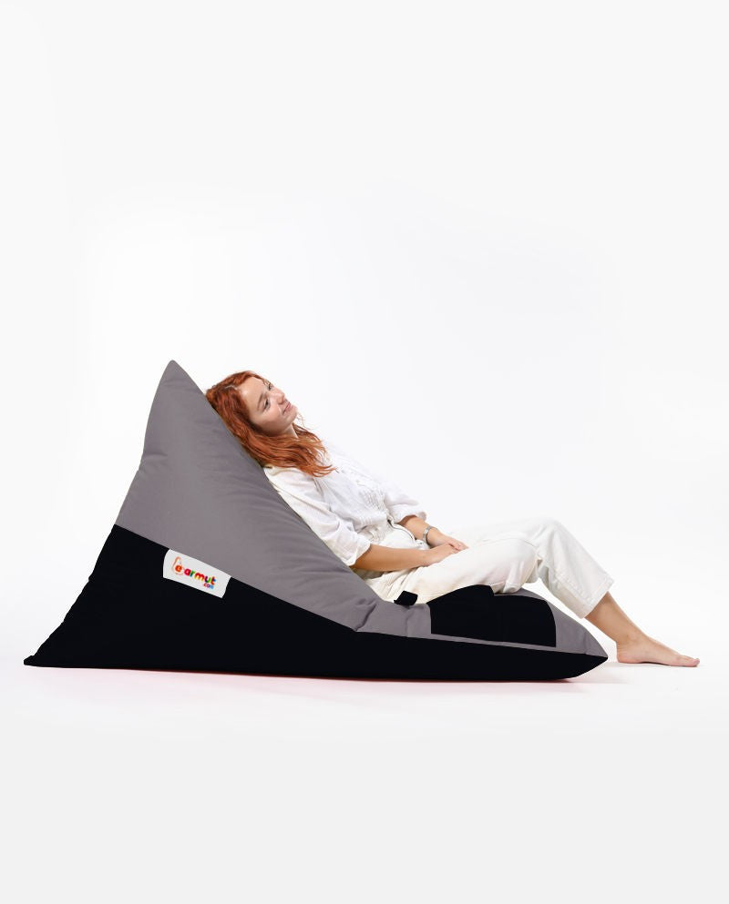 Pouf de jardin Pyramid Large Double Color Bed Pouf - Fume