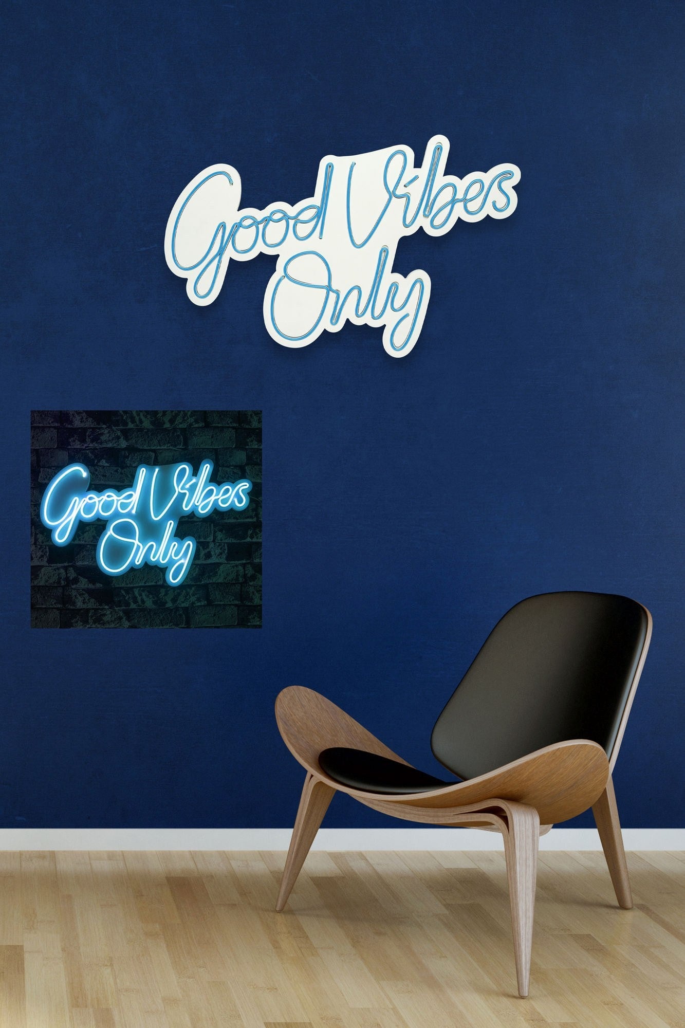 Éclairage LED en plastique décoratif Good Vibes Only 2 - Blue