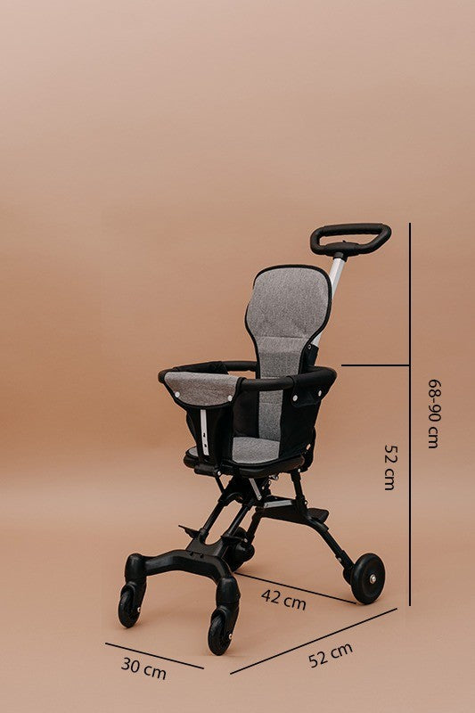 Poussette légère et pliable bidirectionnelle poussoir pare-soleil bébé anti-renversement à quatre roues