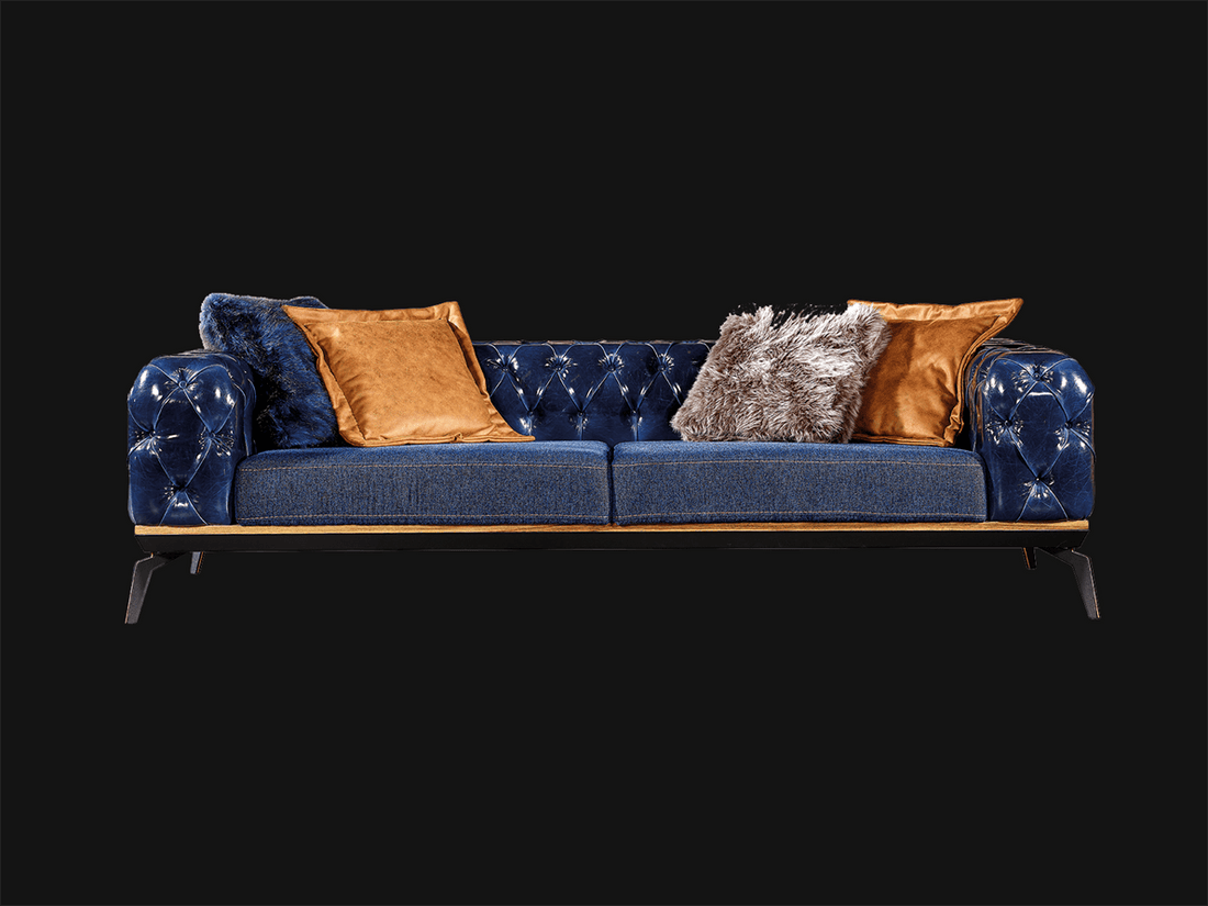 Carmen Dora Canapé 3 Places Bleu Marine