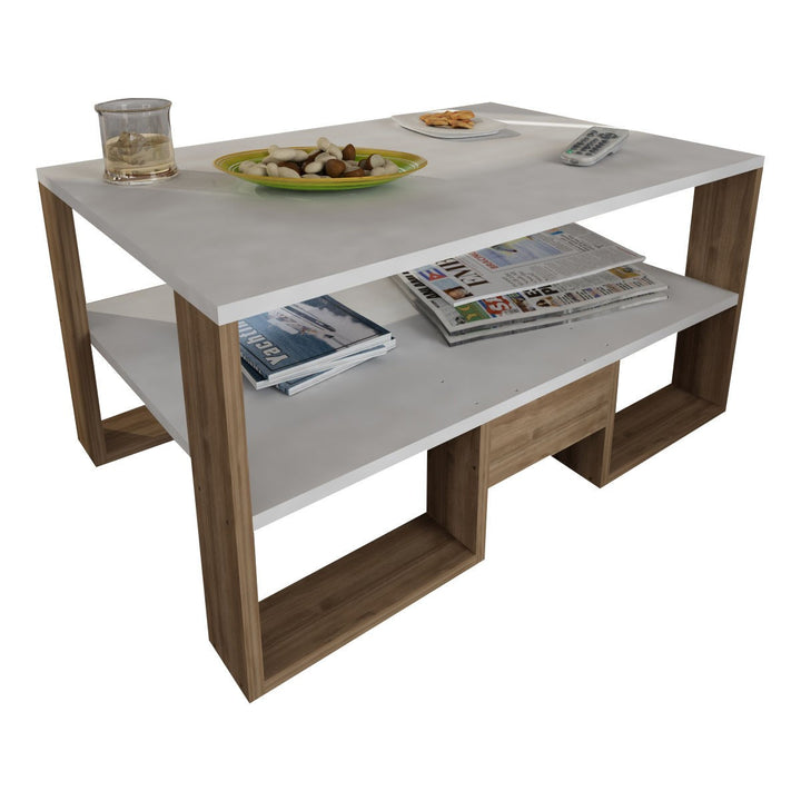 Table basse Golden - White, Walnut