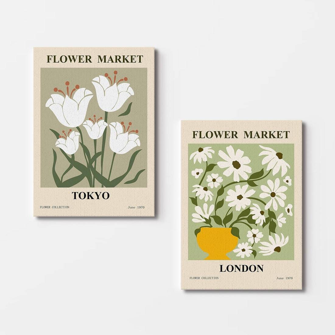 Peinture décorative en toile (2 pièces) 2KNV4334 - 50 x 70