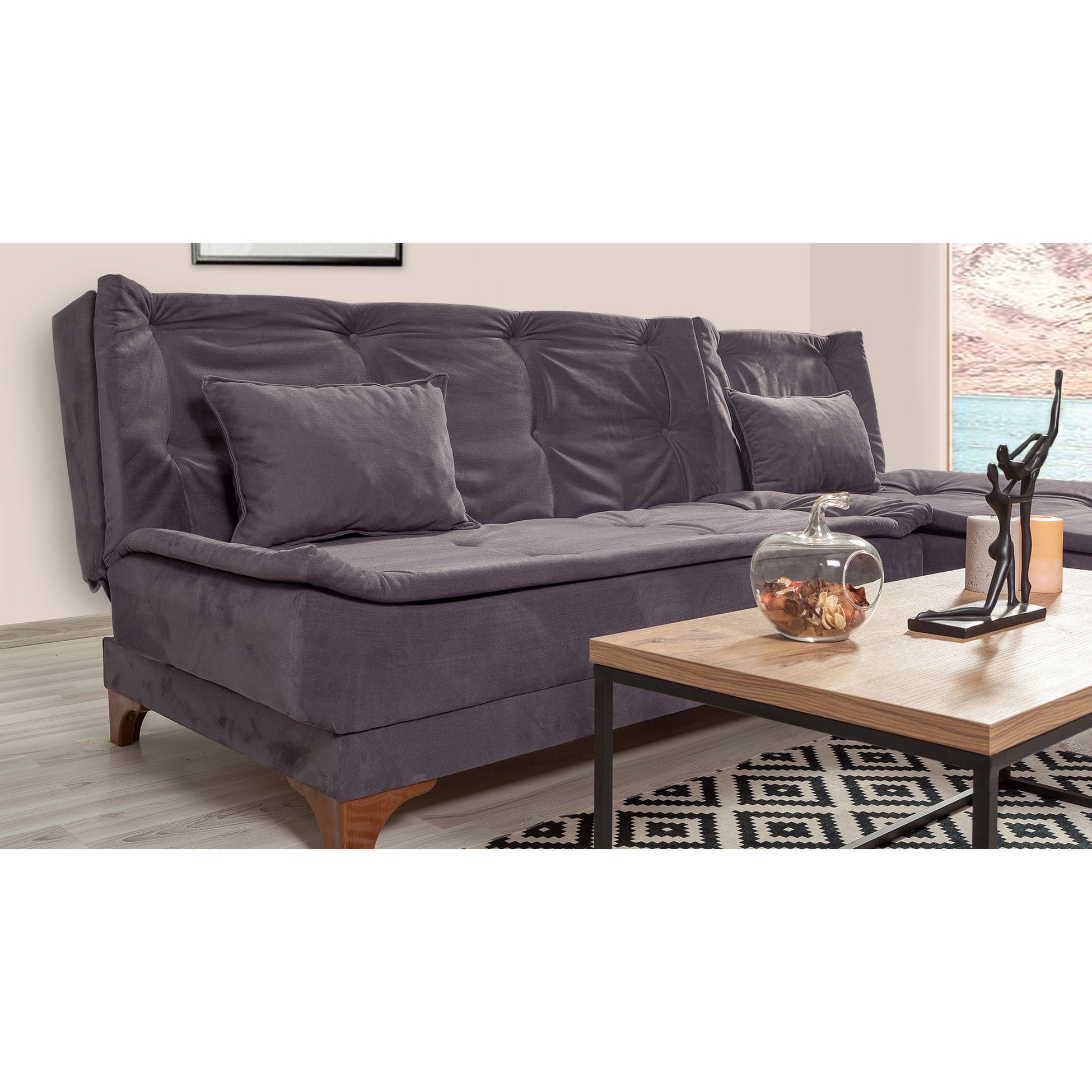 Canapé-lit d'angle Kelebek Corner Right - Anthracite