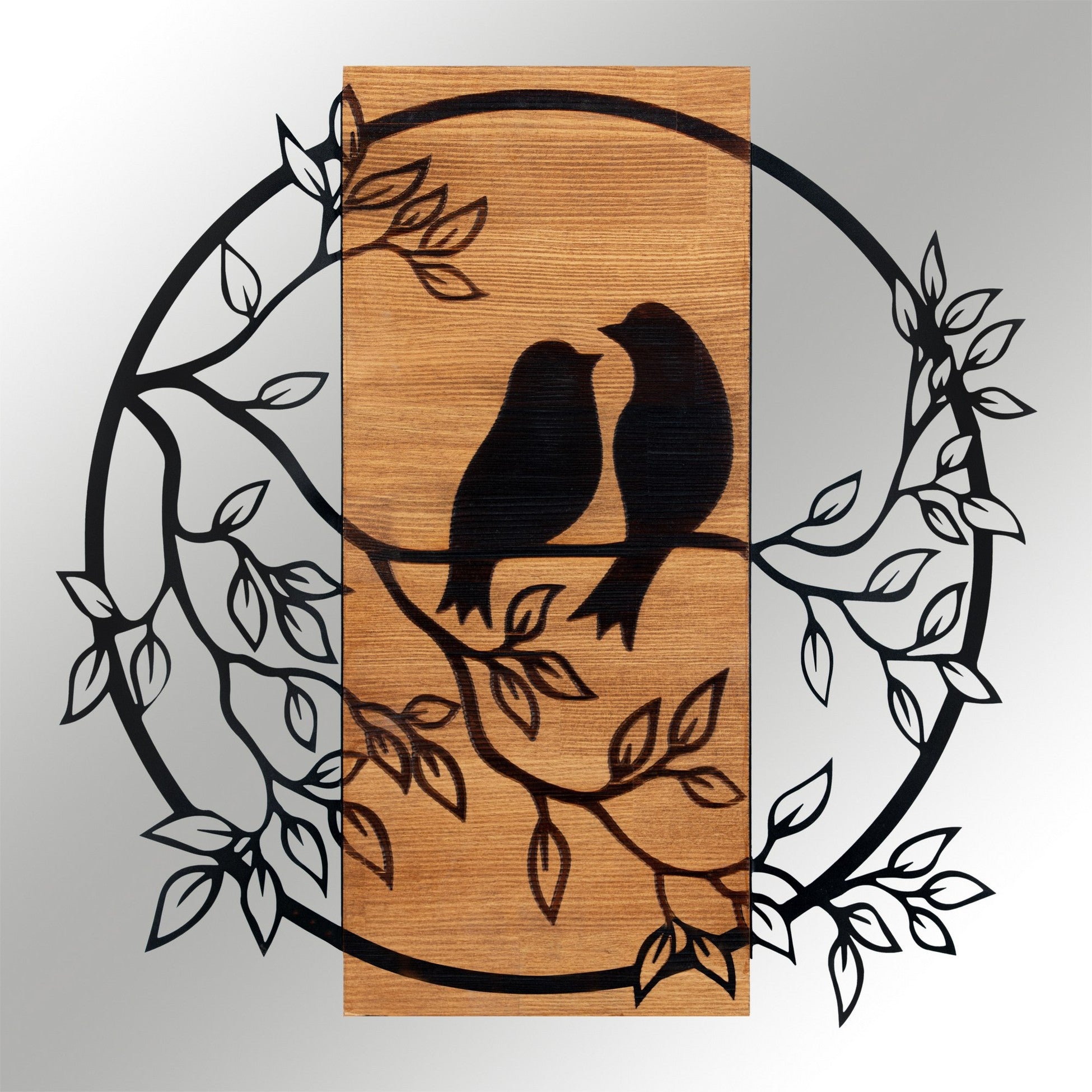 Accessoire mural en bois décoratif Birds In Love 1