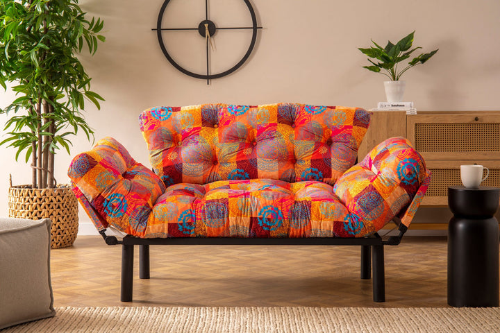 Canapé 2 places transformable en lit tissu Mixcolor Nitta155 cm