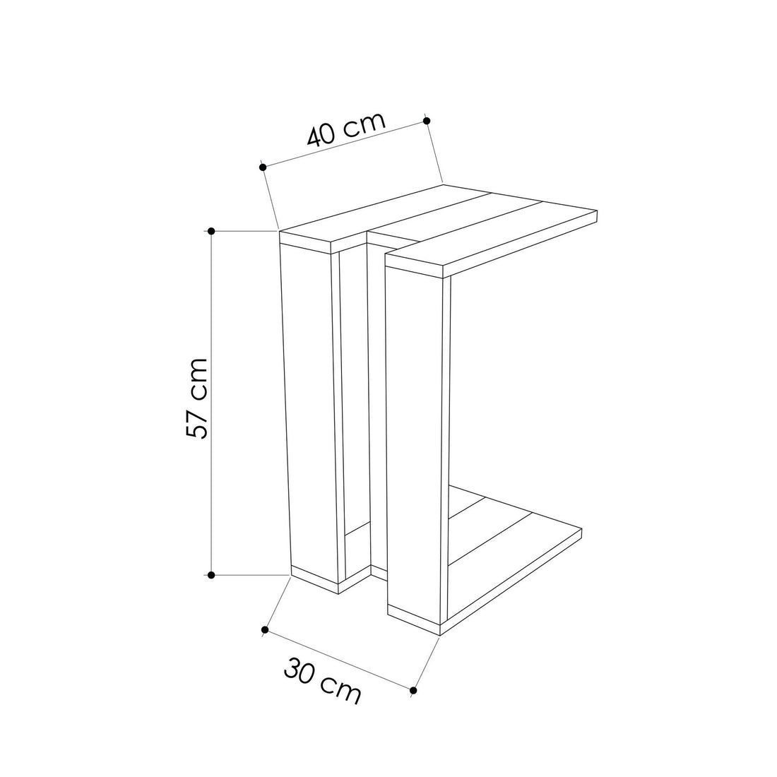 Table d'appoint Muju - Oak, Anthracite, Oak