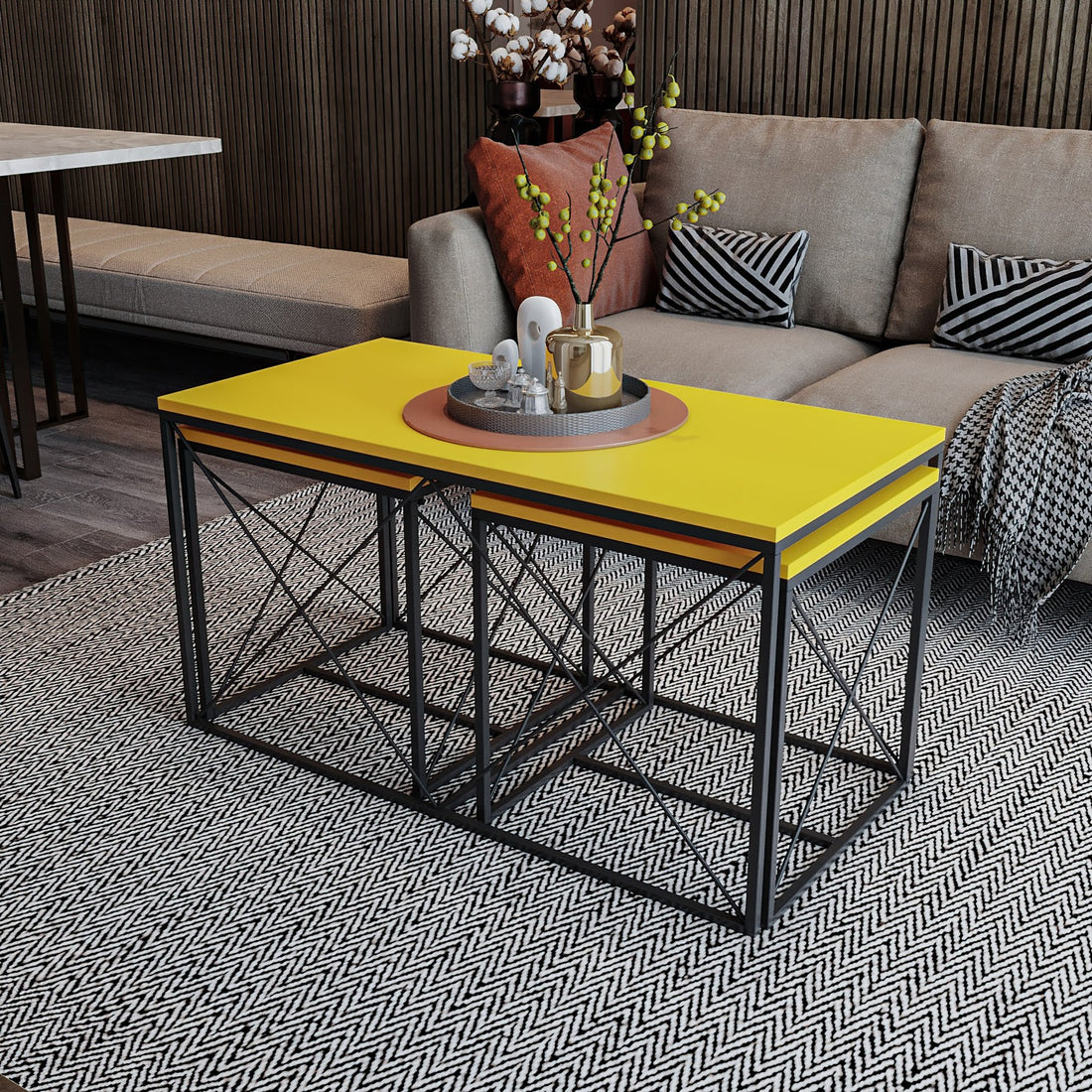 Ensemble de table basse Defne - Yellow