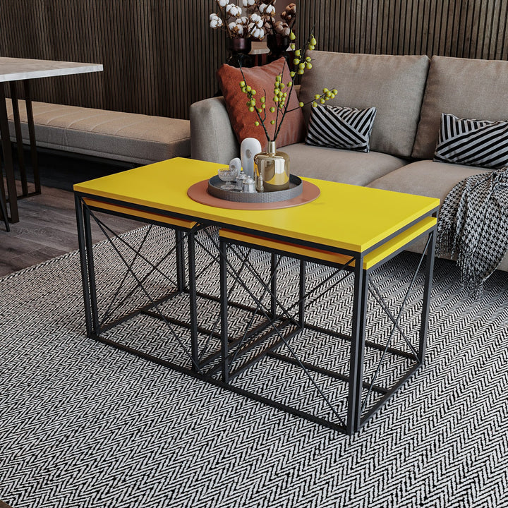 Ensemble de table basse Defne - Yellow