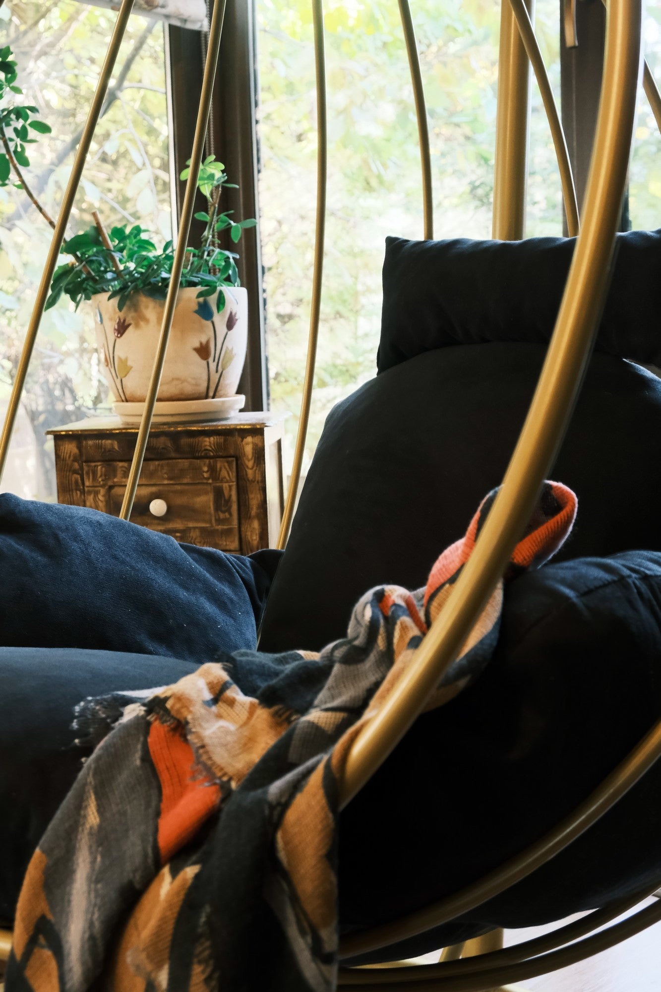 Chaise de balançoire unique de jardin Damla - Black