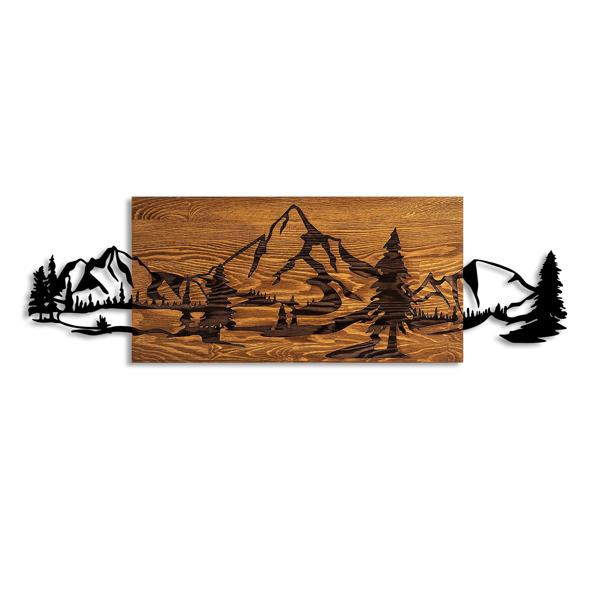 Accessoire mural en bois décoratif Mountain Range