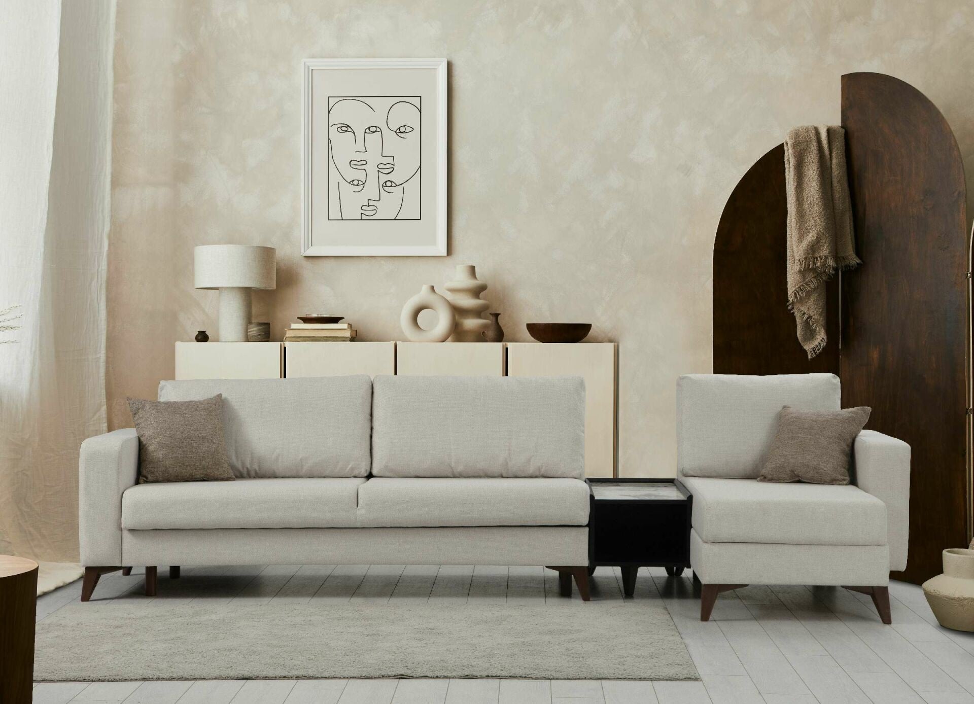 Canapé Kristal Rest Marble Set - Beige