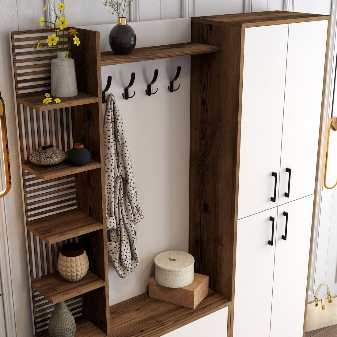 Support d'entrée Viyana DA - Walnut, White