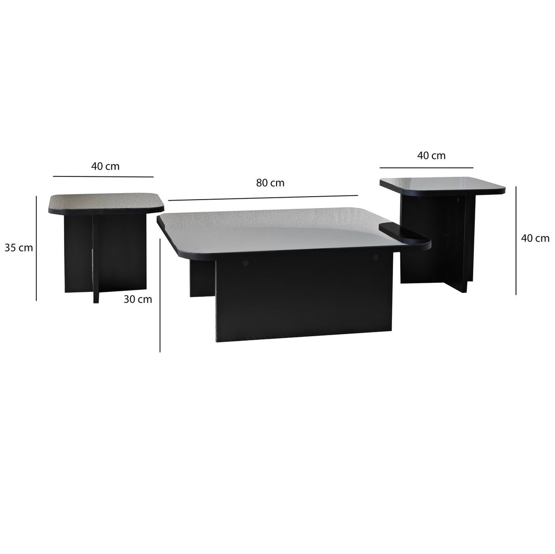 Ensemble de table basse Jazz - Black, Fume