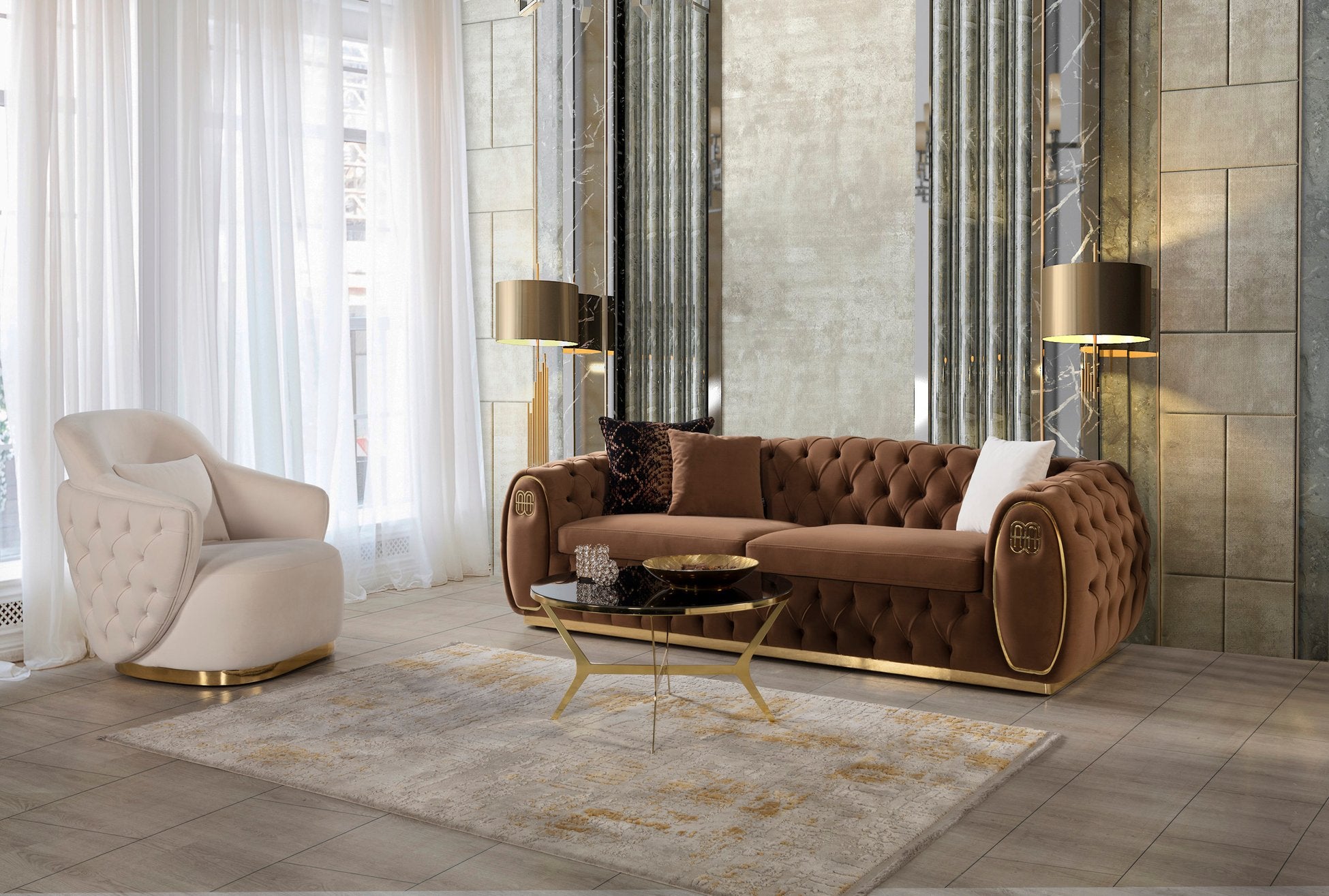 Sageza canapé 3 places Matelassé