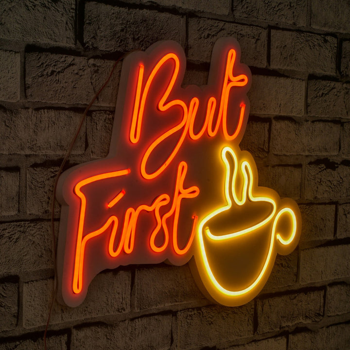 Éclairage LED en plastique décoratif But First Coffee - Red
Yellow