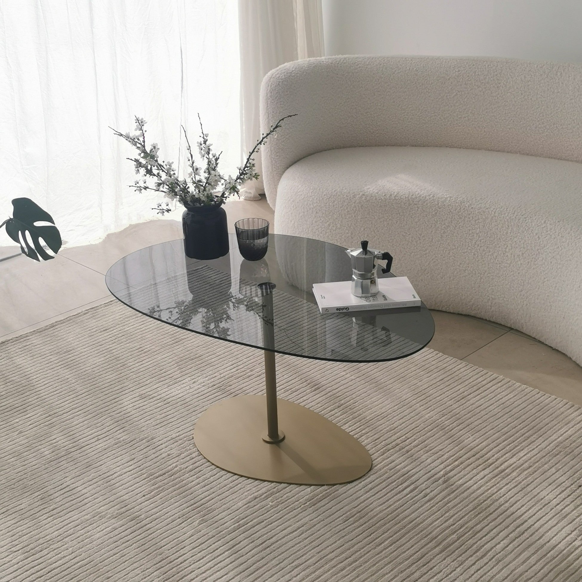 Table basse Porto - Dark Grey, Gold