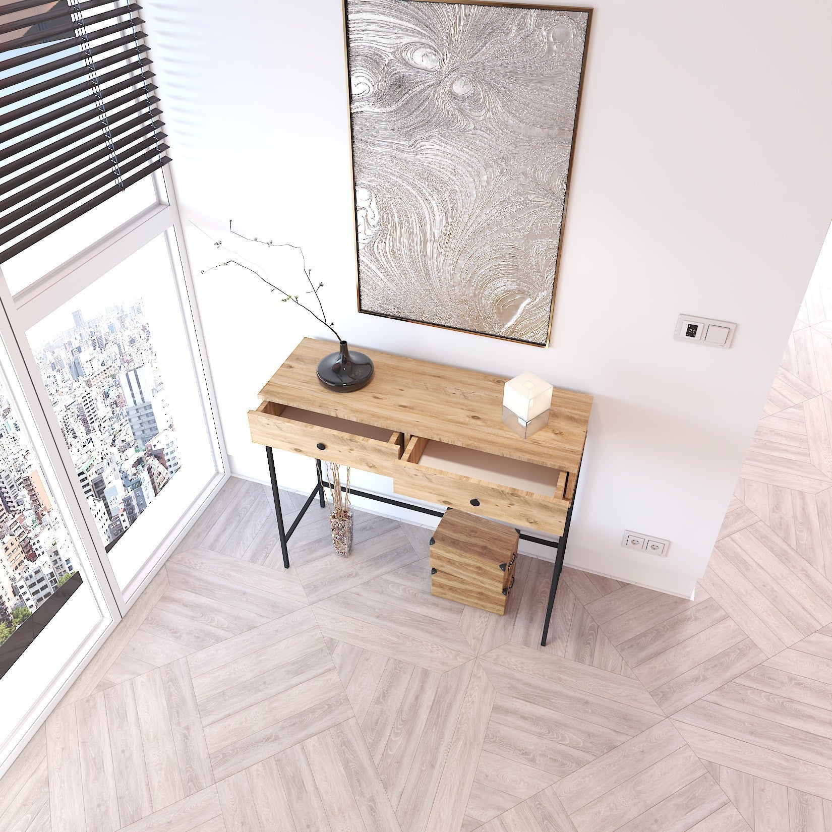 Buffet Akca - Black,Oak