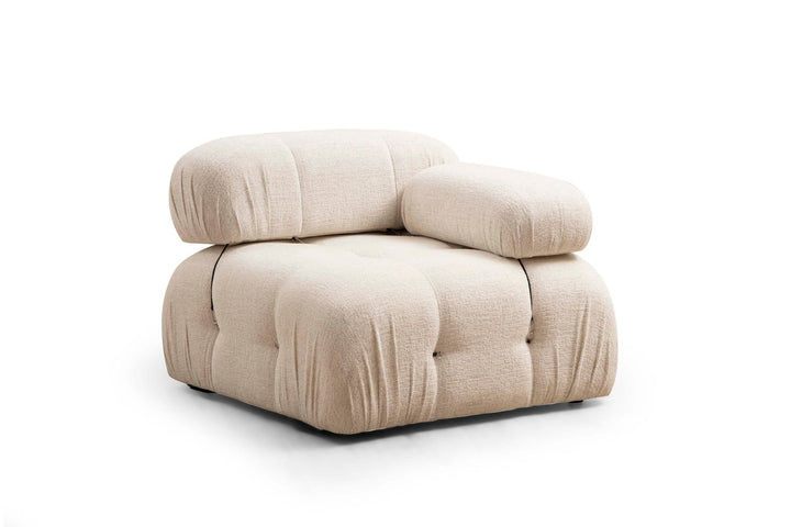 Fauteuil accoudoir ou module d'angle droit Nourhane Velours Beige