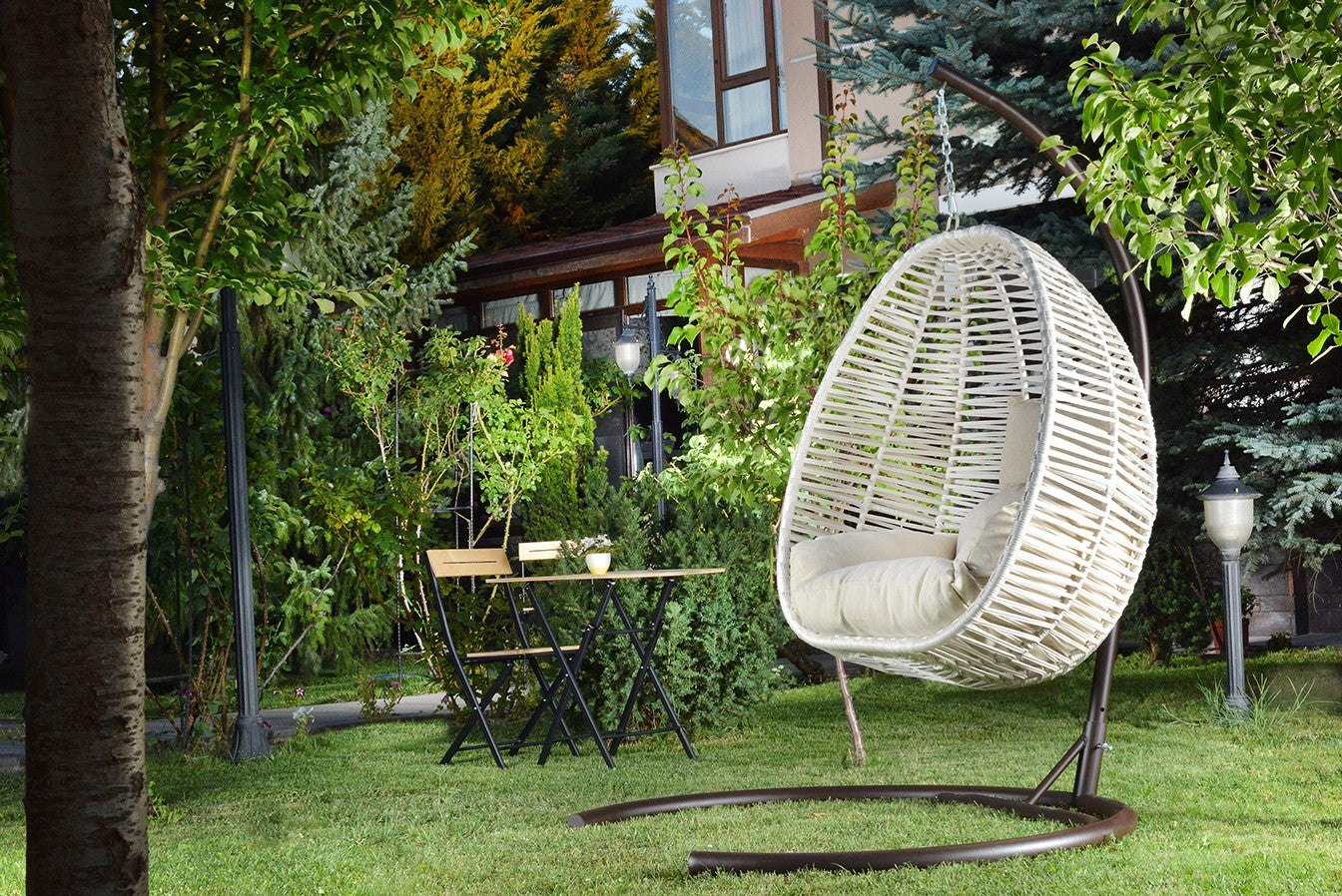 Chaise de balançoire unique de jardin Fındık - Cream