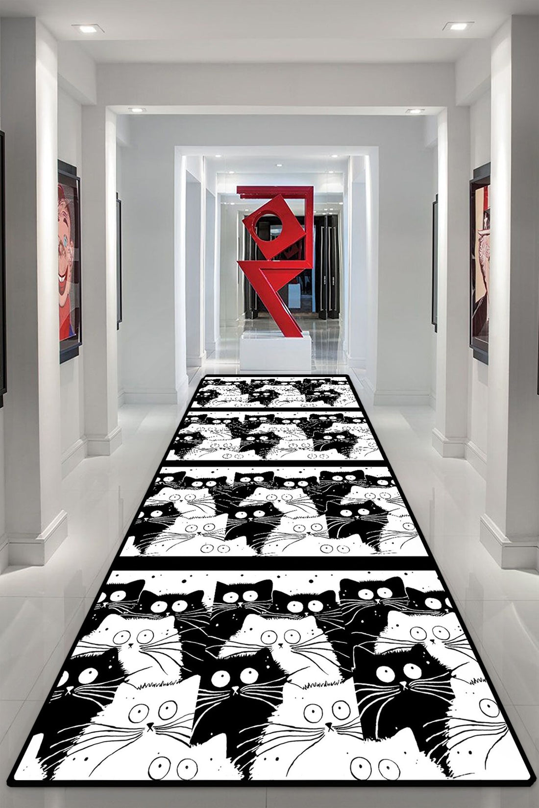 Tapis (120 x 180) White Cats