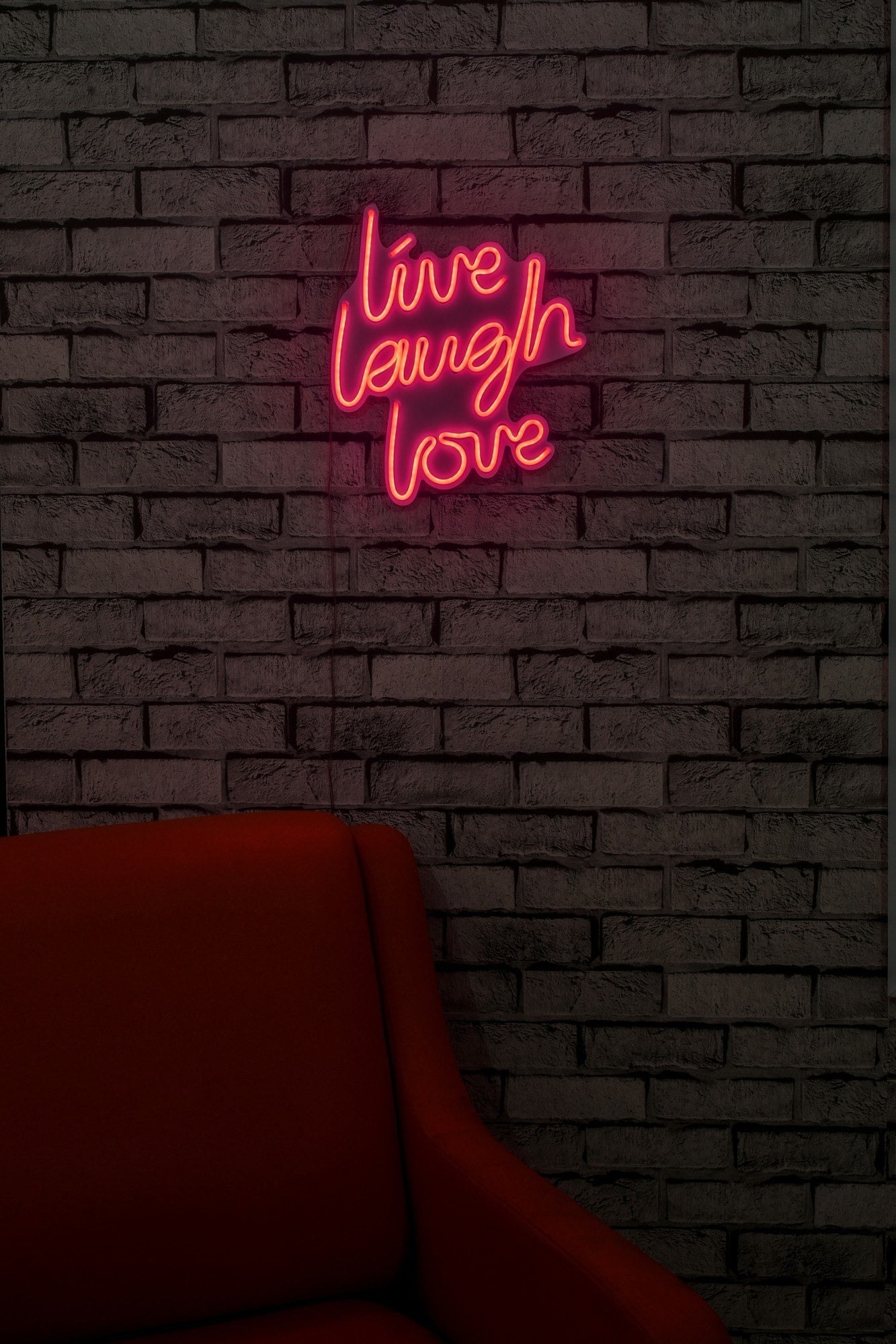 Éclairage LED en plastique décoratif Live Laugh Love - Pink