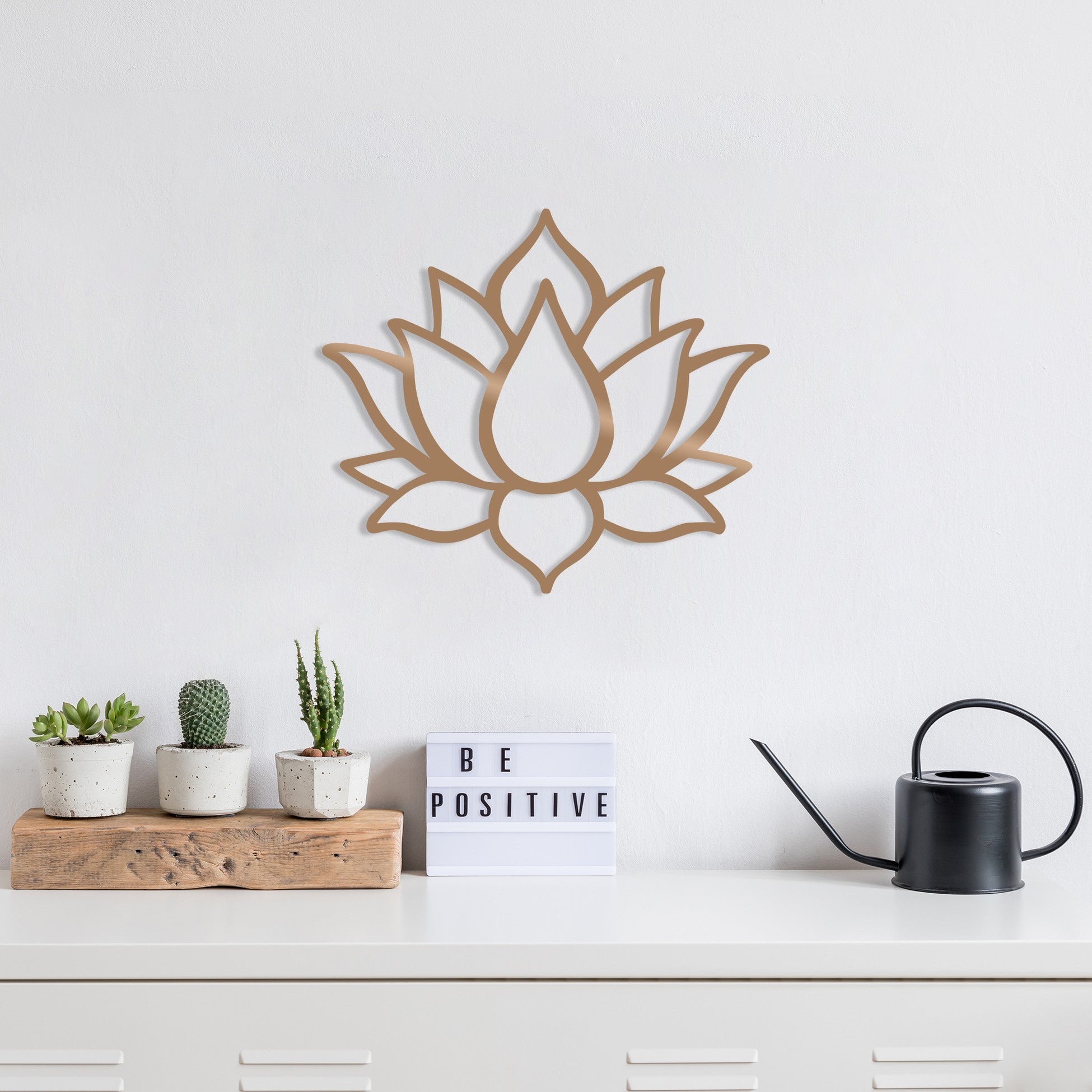 Accessoire mural en métal décoratif Lotus Flower 1 - Copper