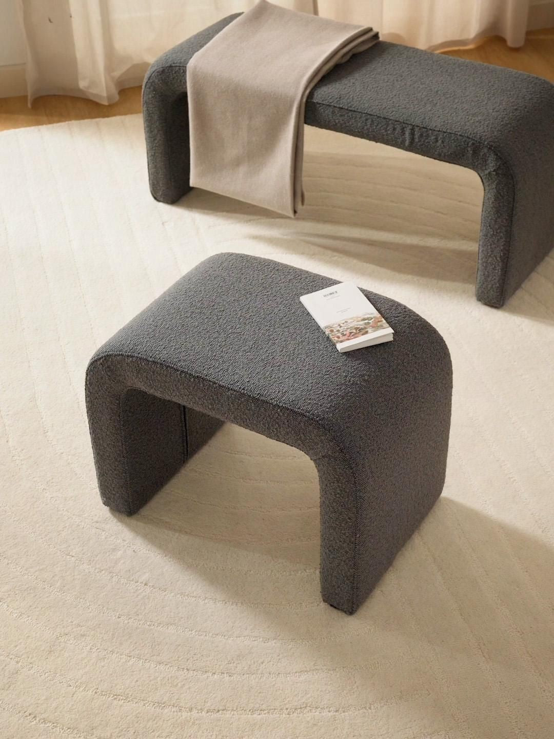 Tabouret en tissu bouclé Sadiqué