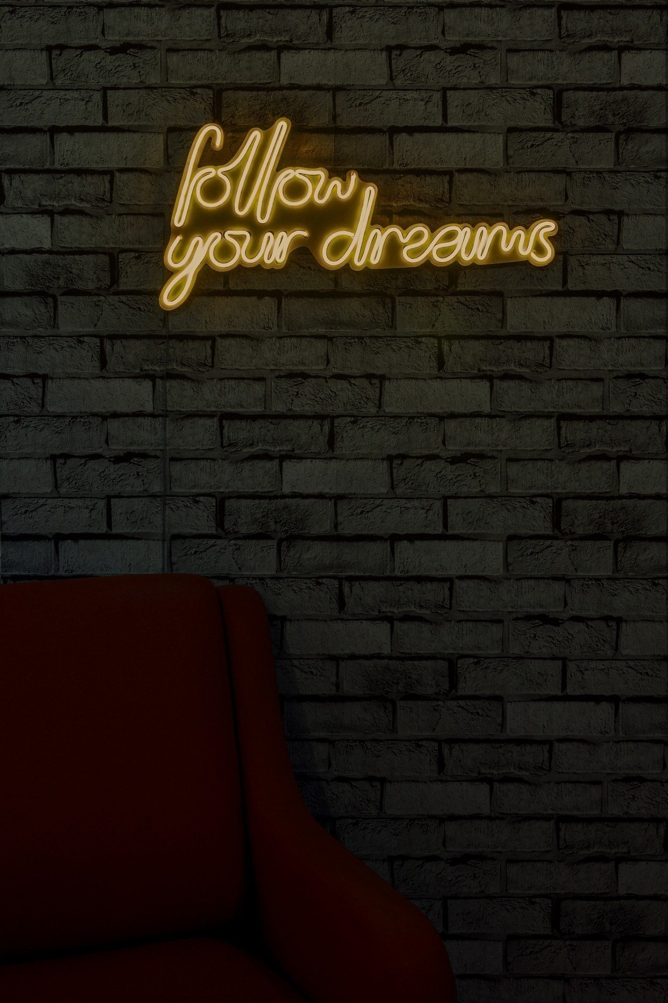 Éclairage LED en plastique décoratif Follow Your Dreams - Yellow