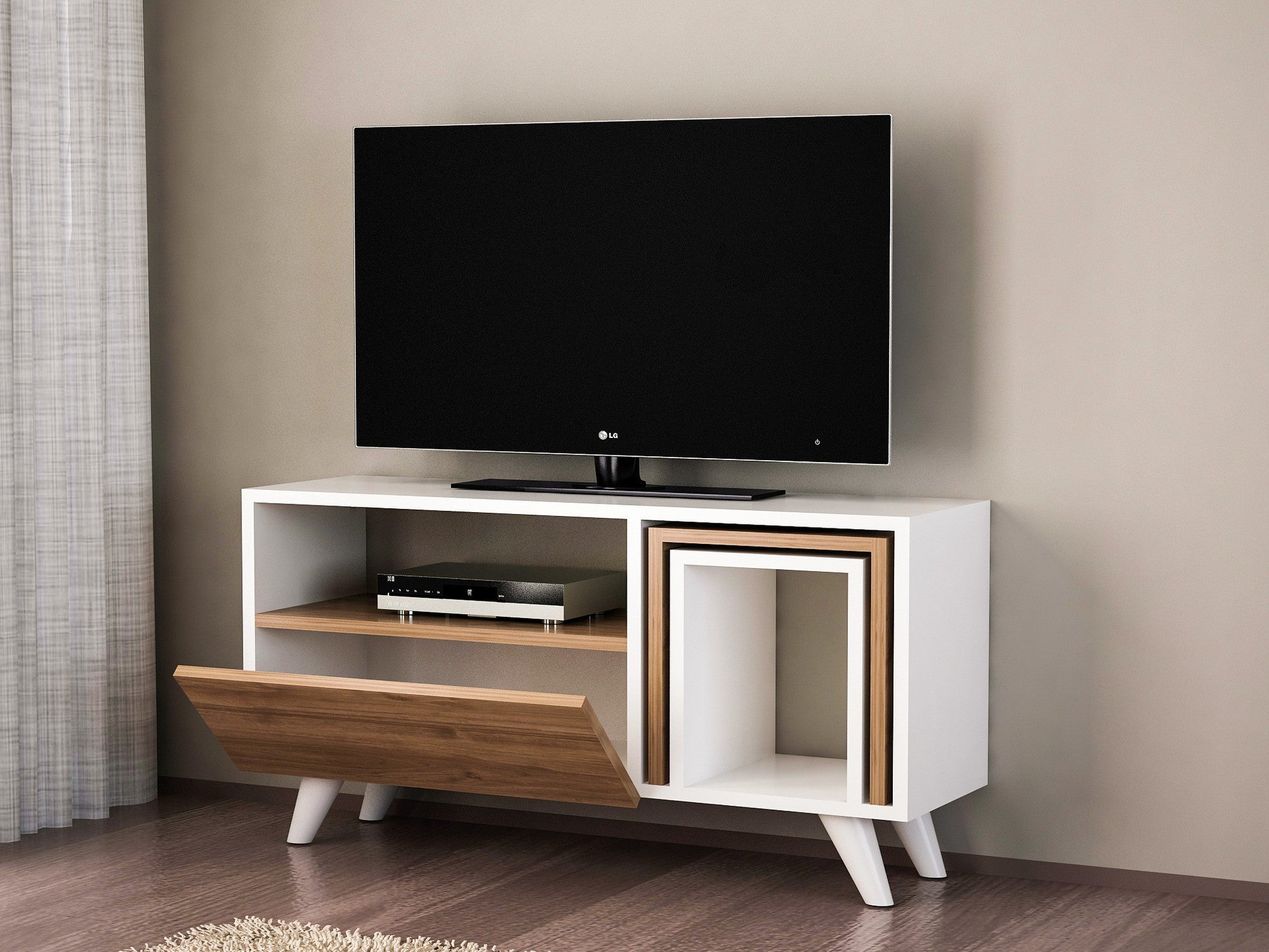 Unité de télévision Novella K2 - White, Walnut