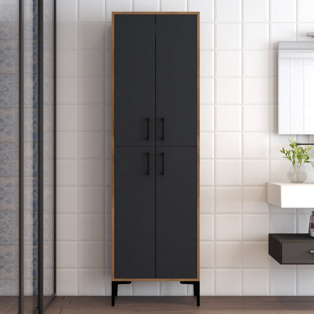 Armoire à plusieurs usage Berlin A - Walnut, Anthracite