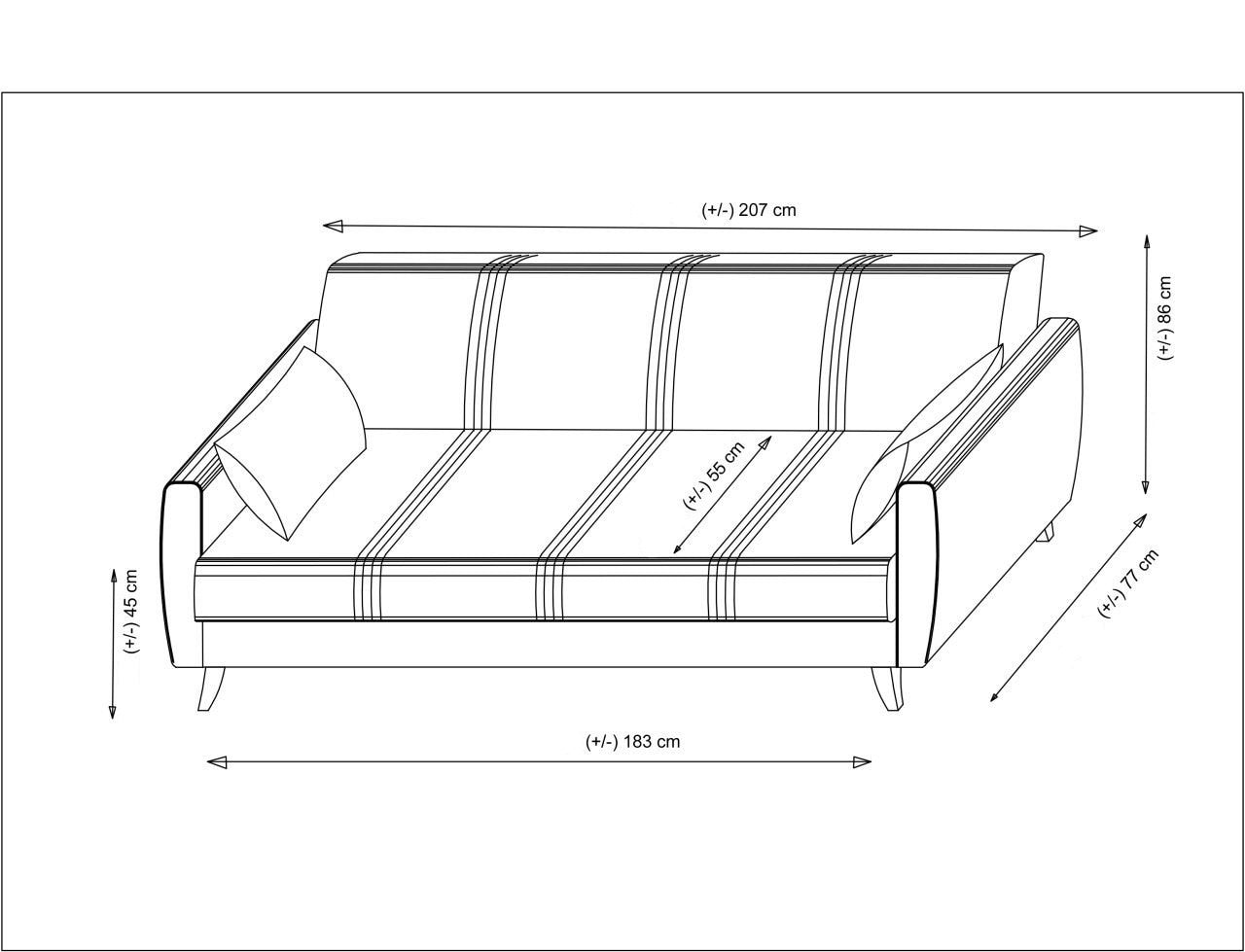 Canapé de 3 places Zaden - Tile Red