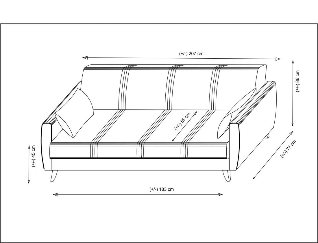 Canapé de 3 places Zaden - Tile Red