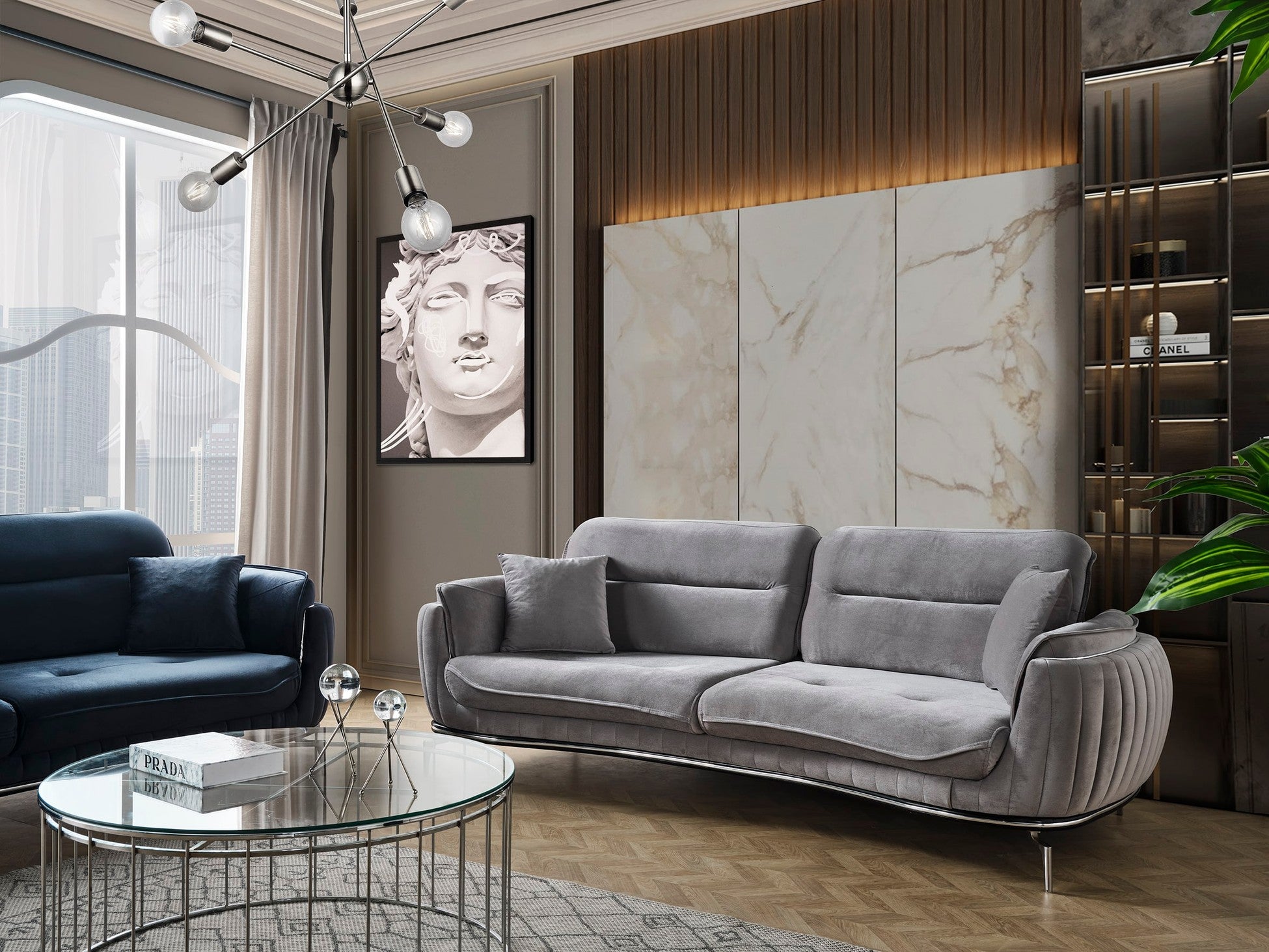 Platin Canapé 3 Places Gris