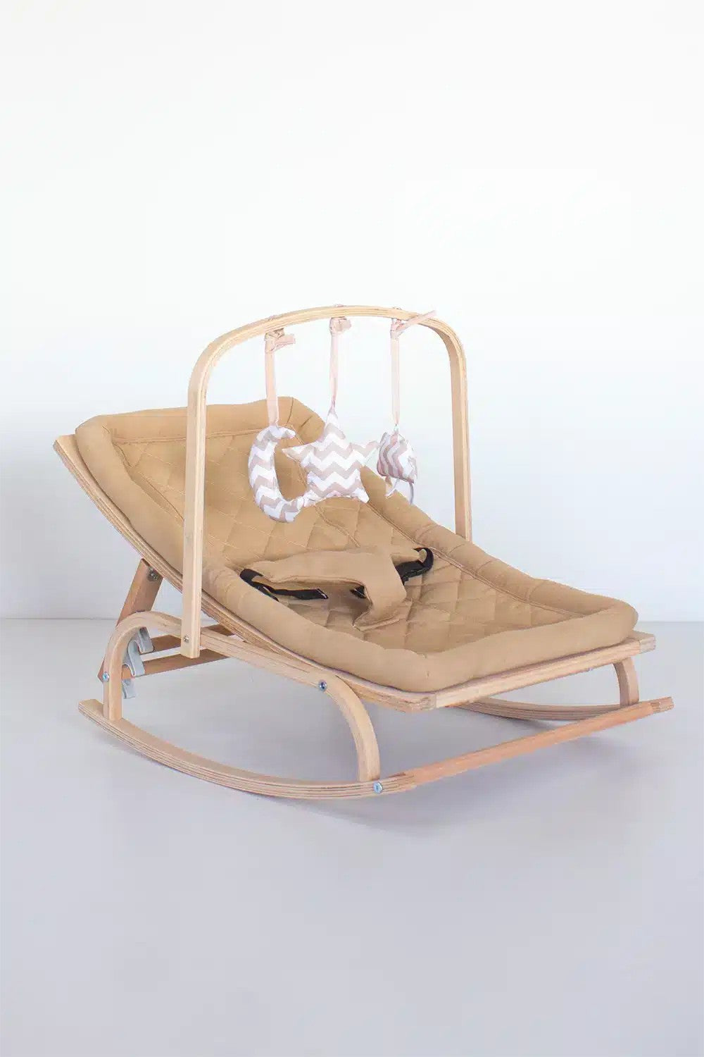 Transat bébé bois ajustable + Avec 3 douceur jouet en tissu