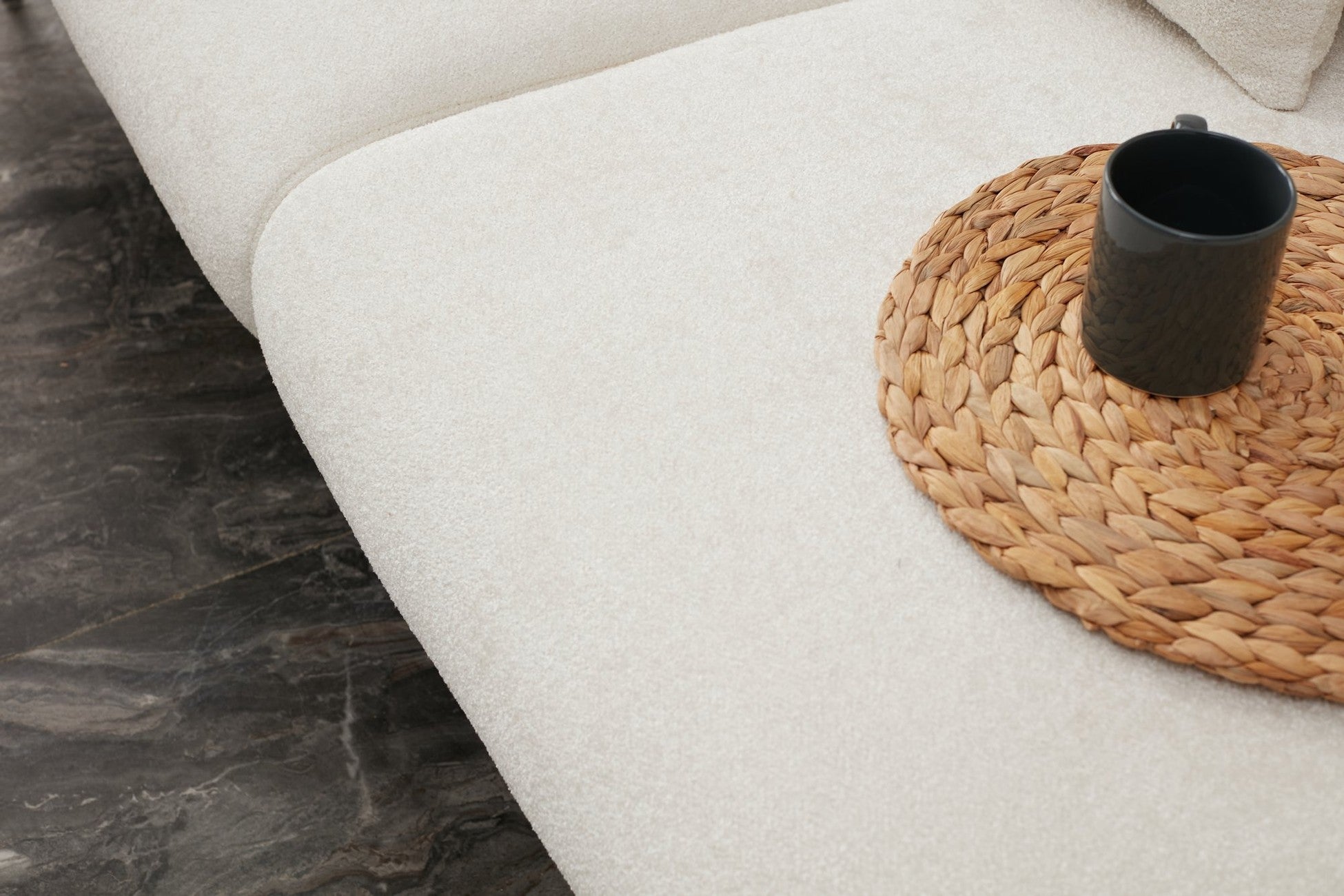 Canapé-lit d'angle Simena Right - Cream