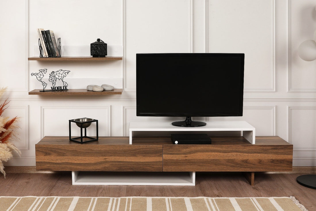 Unité de télévision Nirvana - White, Teak