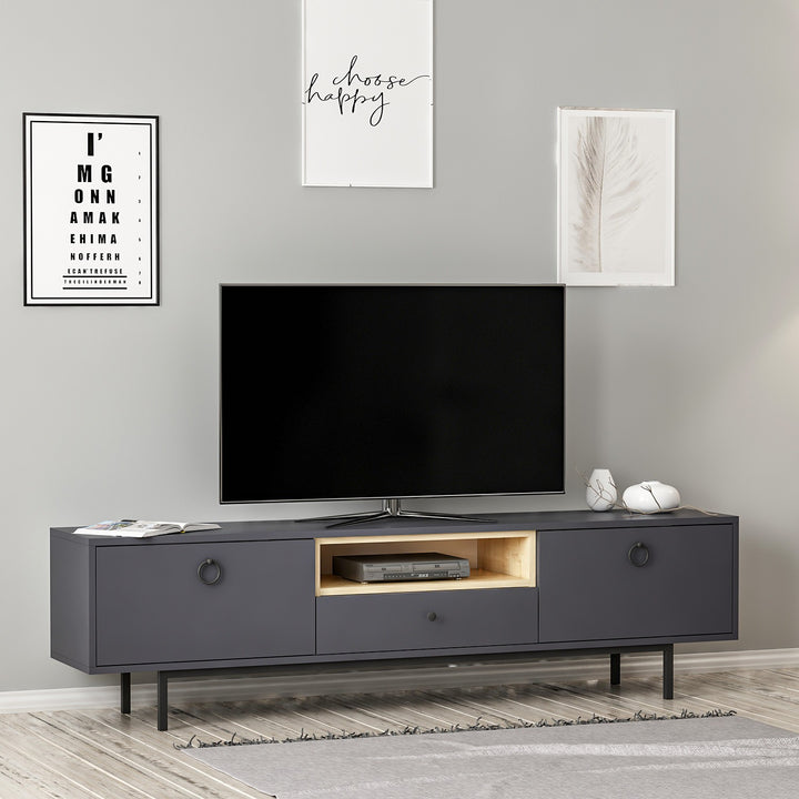 Meuble TV Naturel - Anthracite