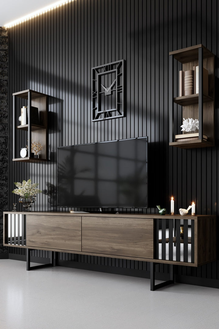 Unité de télévision Chrome Line - Walnut, Black