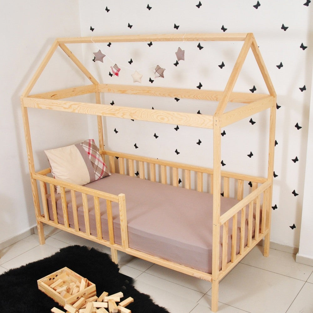 Lit cabane enfant Damla ,bois 90x190cm