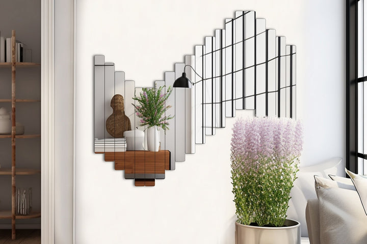 Miroir Rectangular Stripe - 5 x 40 cm ( 20 Pieces ) - Silver