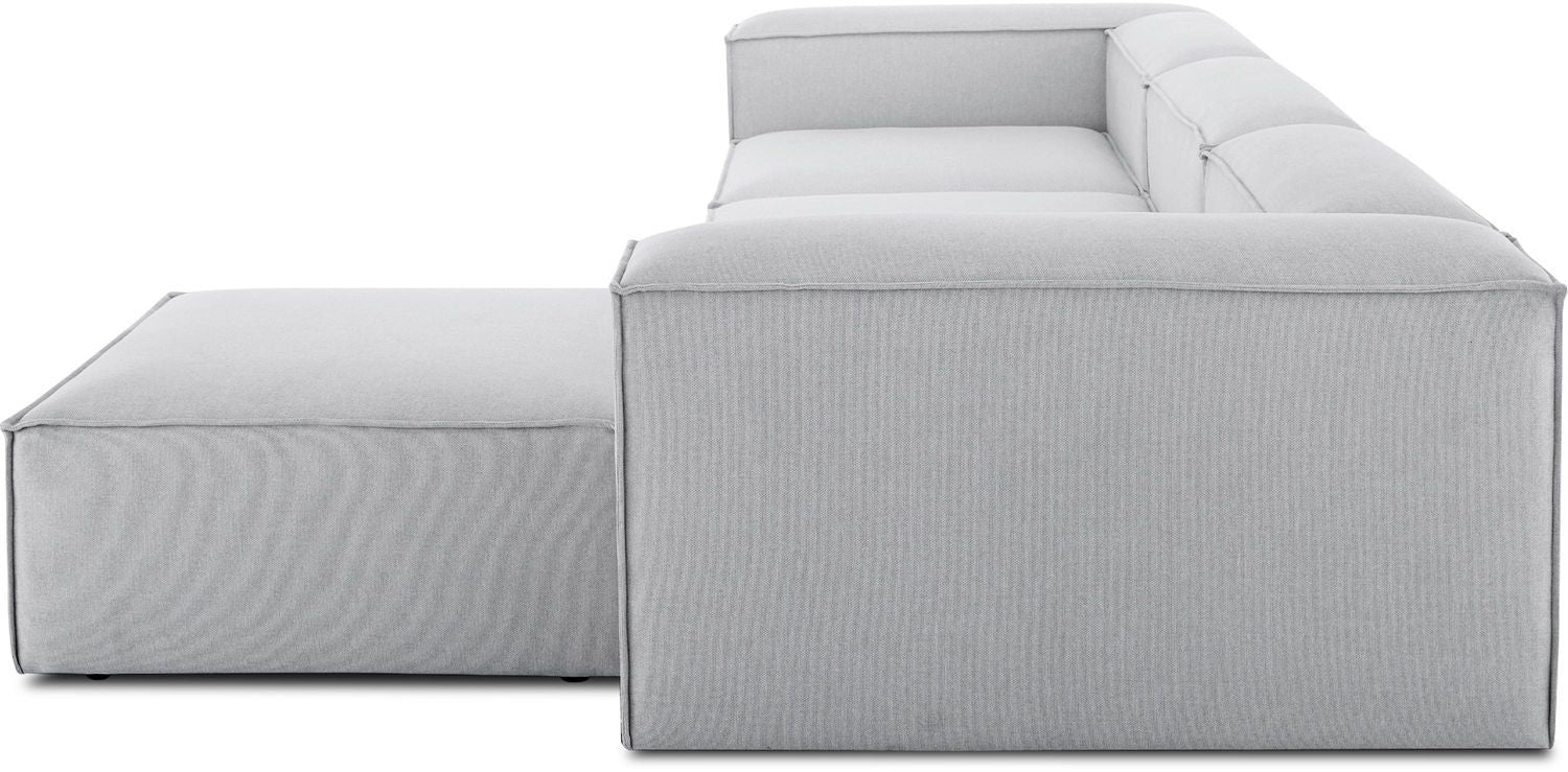 Canapé modulable 4 places en Lin avec pouf Frid