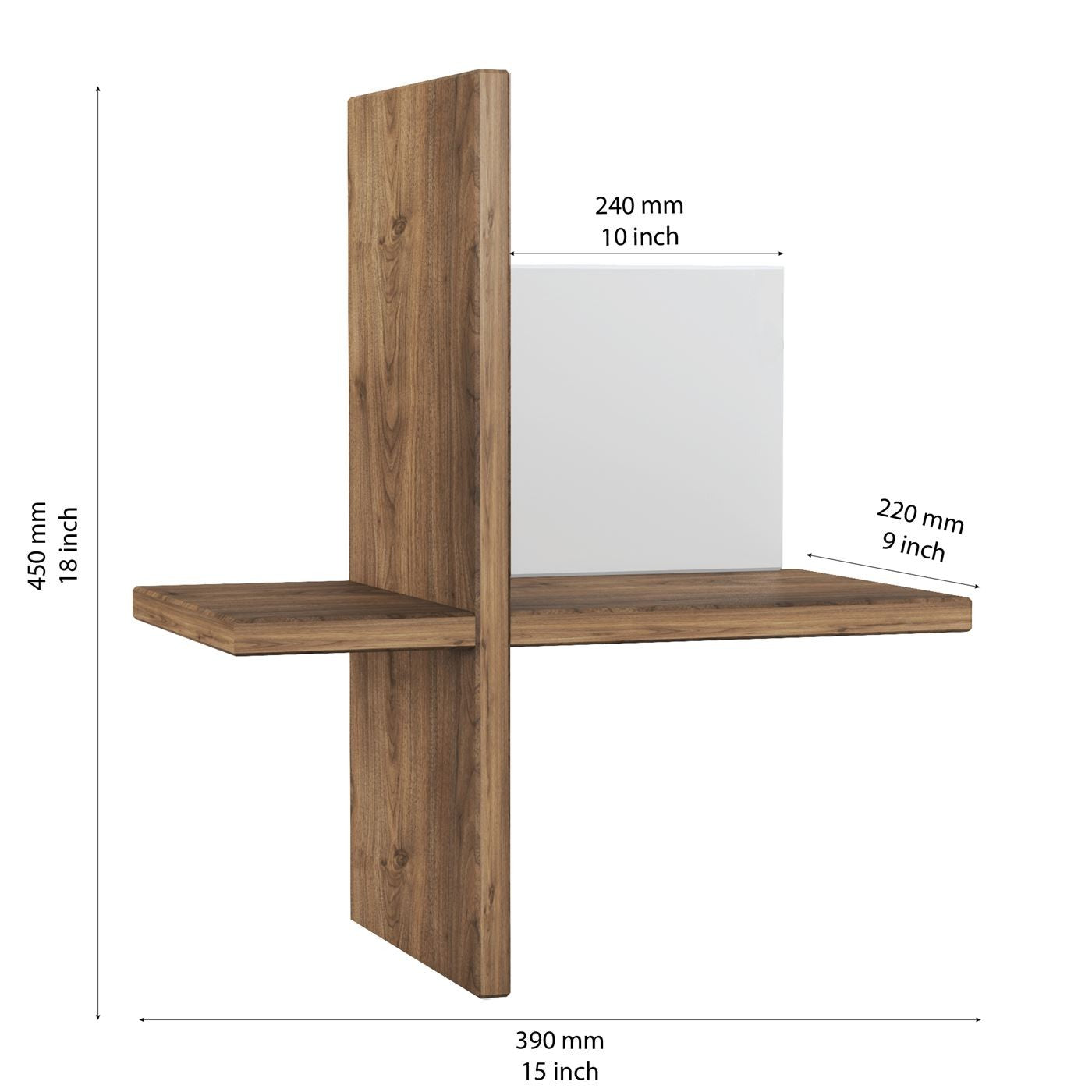 Brick Etagère murale en bois Natural lot de 2