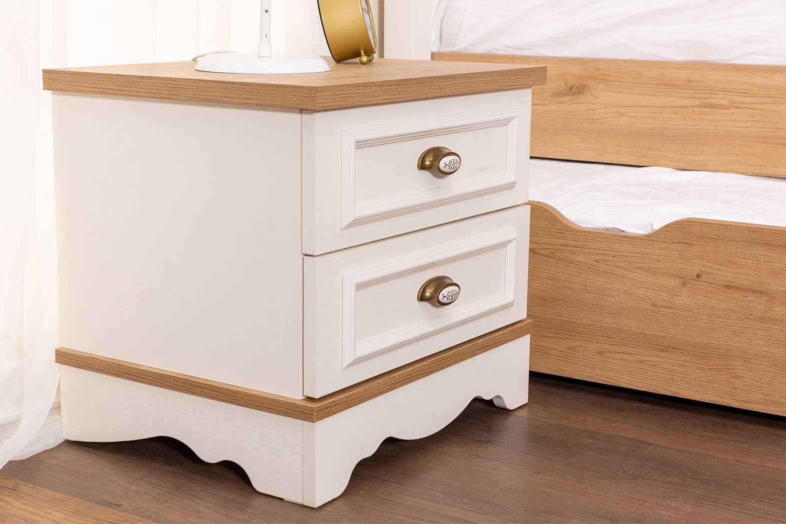 Table de chevet enfant Country 2 tiroirs